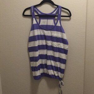 NWOT purple and white striped tank top.